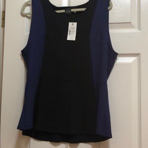 Peplum black and navy shirt